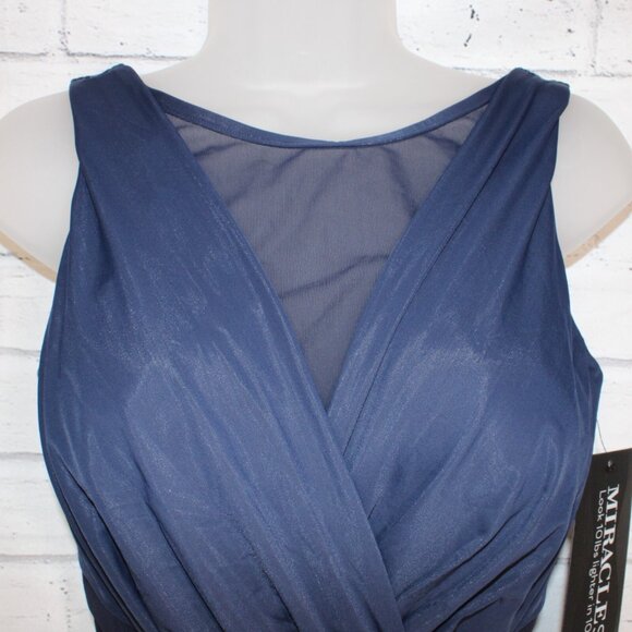 Miraclesuit Palma Navy Illusionist Crossover Allover Slimming One Piece Swimsuit - Picture 7 of 9